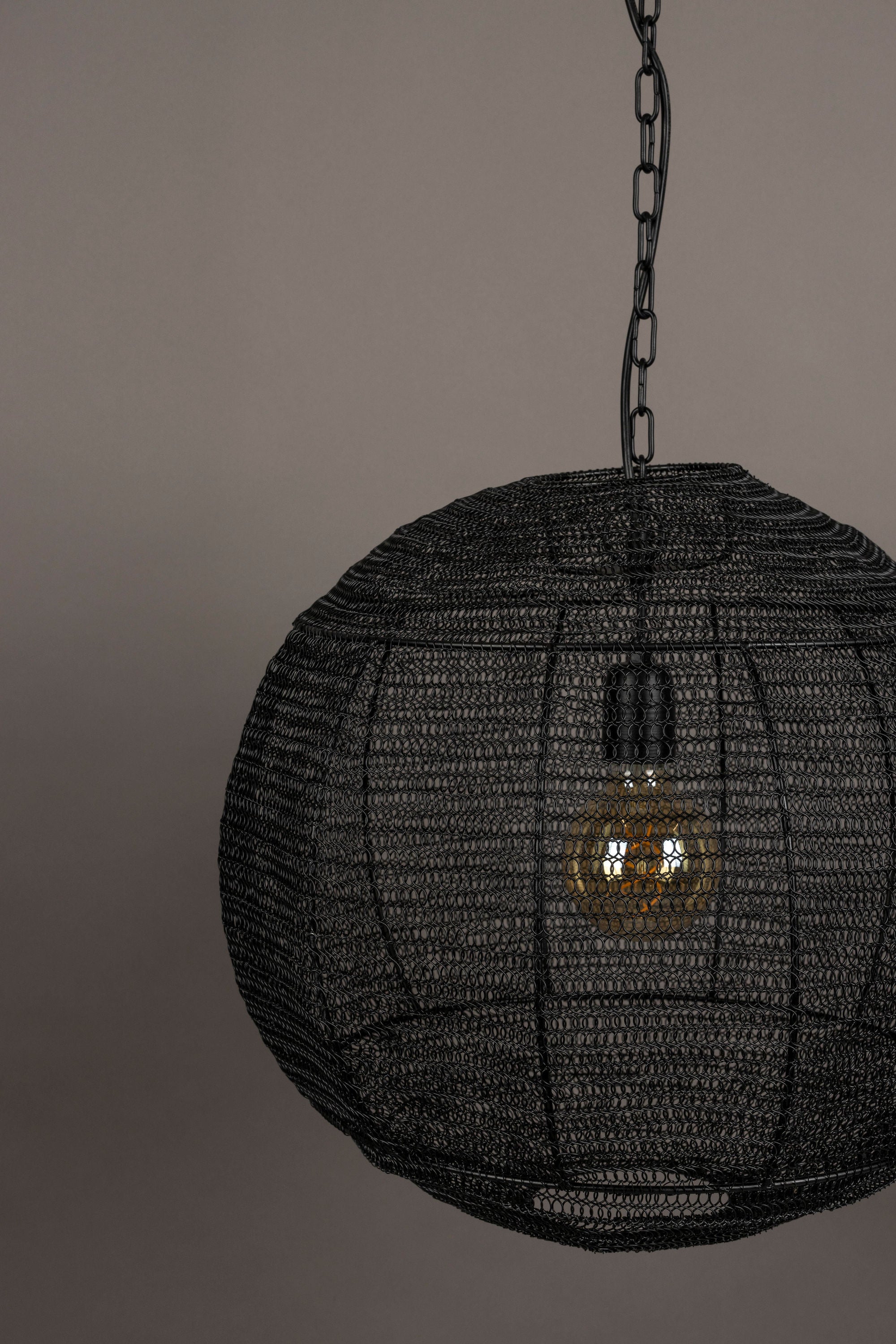 Dutchbone Meezan Black Metal Weave Pendant Light Medium